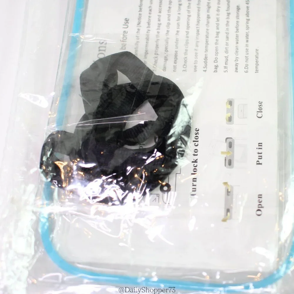 Translucent Waterproof Sleeve for Smart Phones with Black Strap